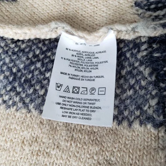 Anthropologie Sleeping on Snow Mabli Sweater Vest Beige Blue - Picture 7 of 7